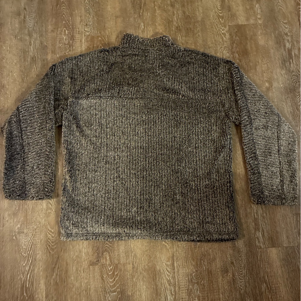 True Grit Men's Heather Brown Quarter-Zip Sweater with Sherpa Collar - Picture 5 of 5